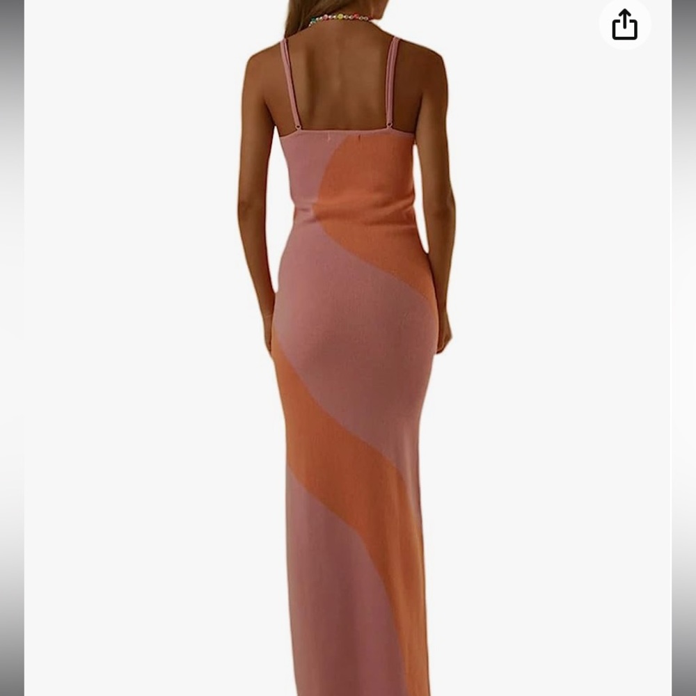 Red+orange muti colored dress